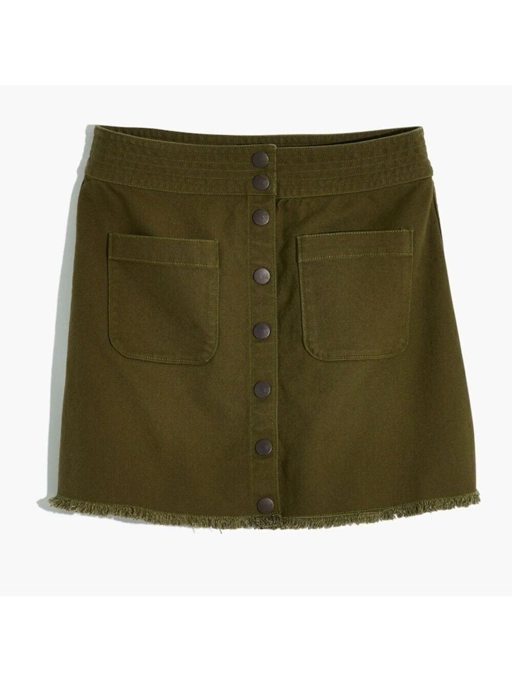 Madewell Raw-Hem A-Line Mini Skirt in Kale Size 0